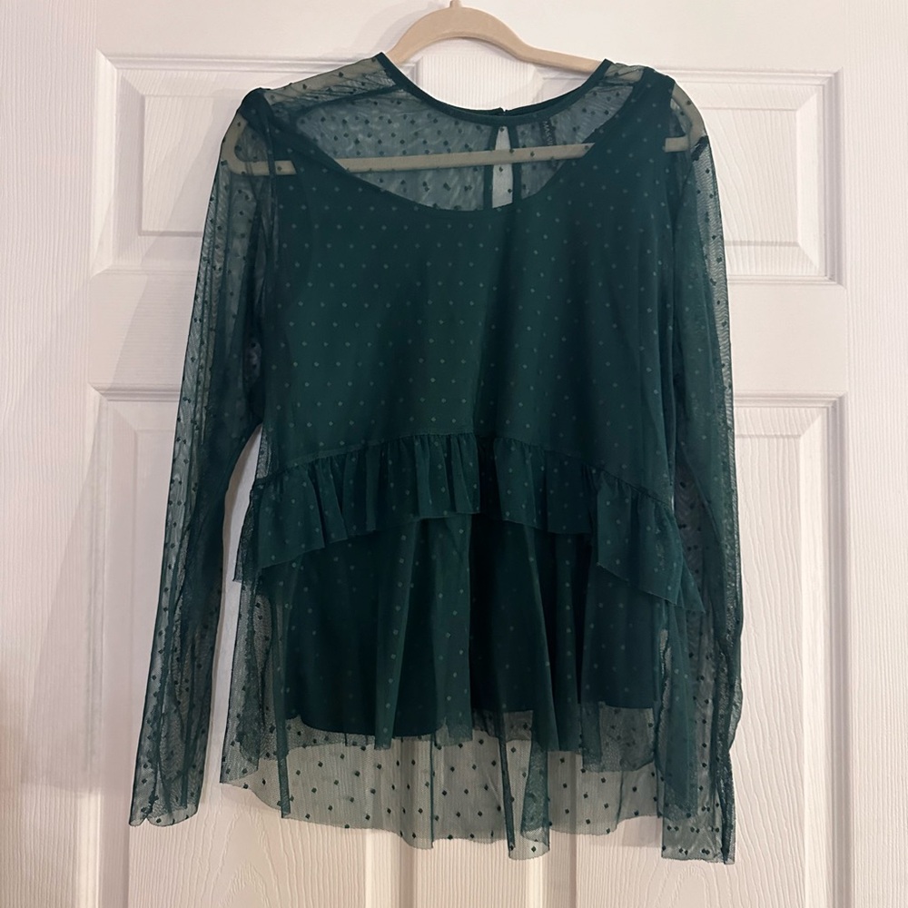 Green sheer top
